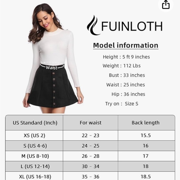 Amazon faux suede button A-line high-waisted skirt - Picture 2 of 2